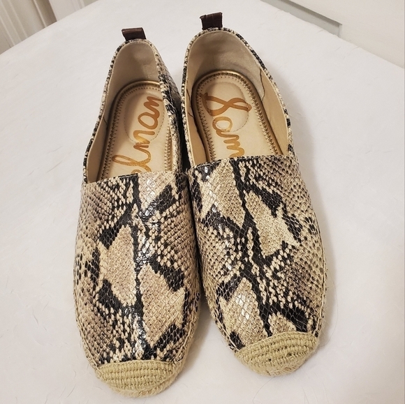 Sam Edelman Khloe Snakeprint Leather Espadrilles Size 8 - Picture 2 of 10